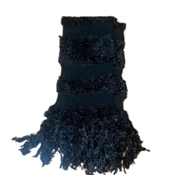 Y2K 2000 Women's Black Chenille blend Scarf - Picture 1 of 3